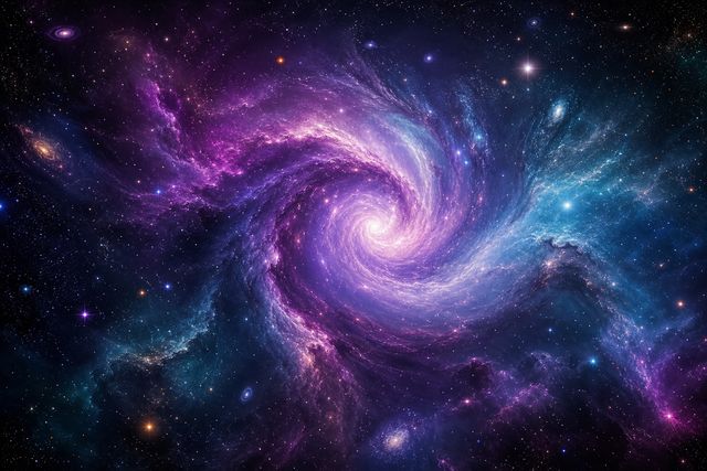 Abstract swirling cosmic nebula art